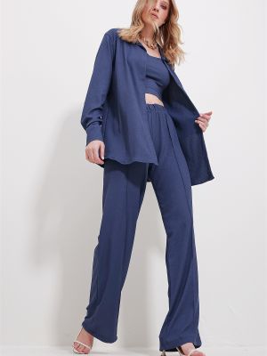 Marškiniai Trend Alaçatı Stili mėlyna