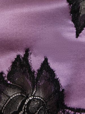 Nėriniuotas šilkinis palaidinė be rankovių Fleur Du Mal violetinė