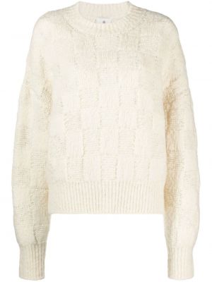 Kostkovaný vlněný svetr Anine Bing bílý