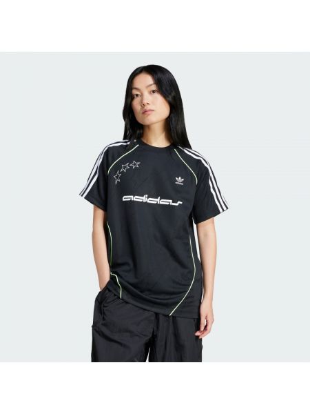 Koszulka z krótkim rękawem z dżerseju Adidas czarna