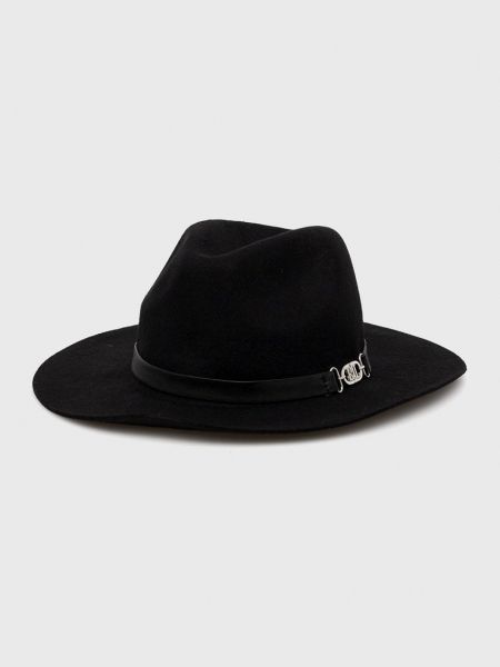 Vlněný klobouk Lauren Ralph Lauren černá barva, vlněný