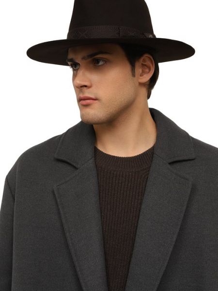 Фетровая шляпа Stefano Ricci коричневая