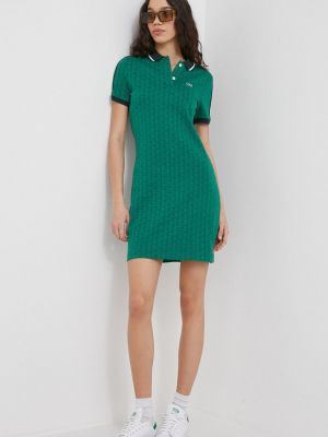 Pamučna mini haljina Lacoste zelena