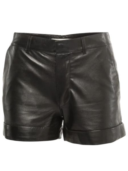 Retro leder shorts Yves Saint Laurent Vintage schwarz