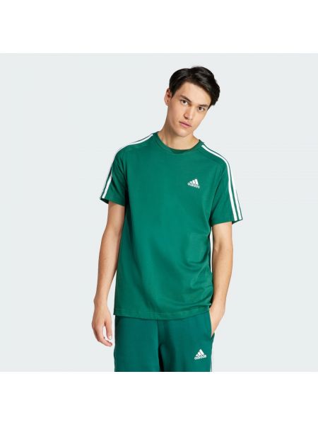 Koszulka w paski z dżerseju Adidas zielona