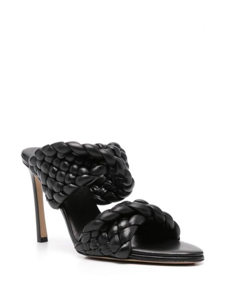 Sandały z paskami skórzane Bottega Veneta czarne