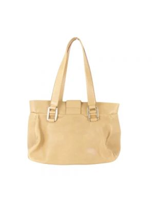 Leder shopper handtasche Celine Vintage beige