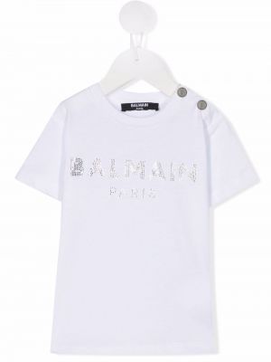 Krystaller t-skjorte for jenter Balmain Kids hvit