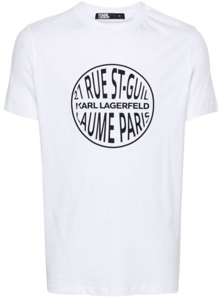Βαμβακερή μπλούζα Karl Lagerfeld λευκό