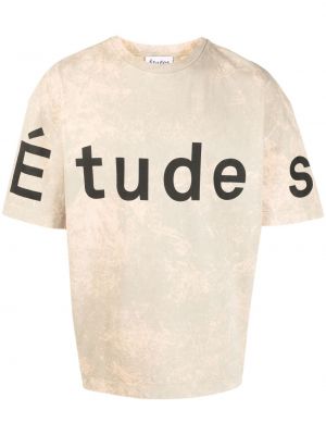 Koszulka z nadrukiem Etudes beżowa
