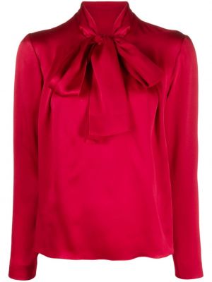 Bluză cu funde din satin Alberta Ferretti roșu