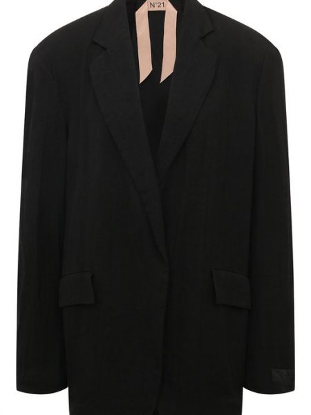 Льняной пиджак N21 черный