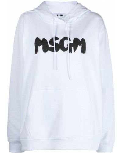 Trykt hettegenser Msgm hvit