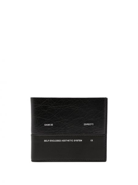 Δερμάτινος πορτοφόλι με σχέδιο Oamc μαύρο