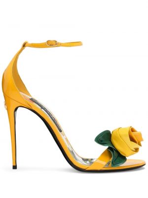 Gėlėtos iš natūralios odos sandalai Dolce & Gabbana