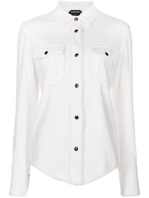 Pérová košeľa Tom Ford biela