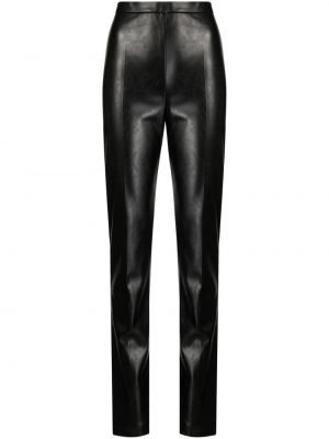 Pantalon droit en cuir Anouki noir