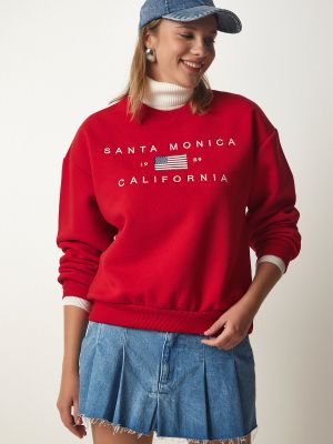 Megztas siuvinėtas džemperis Happiness İstanbul raudona