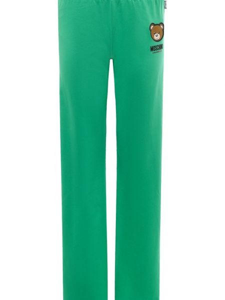 Хлопковые брюки Moschino зеленые