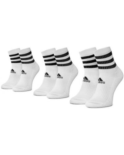 Zestaw 3 par wysokich skarpet unisex 3S Csh Crw3p DZ9346 Biały Adidas