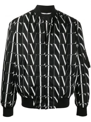 Chaqueta bomber con estampado Valentino negro