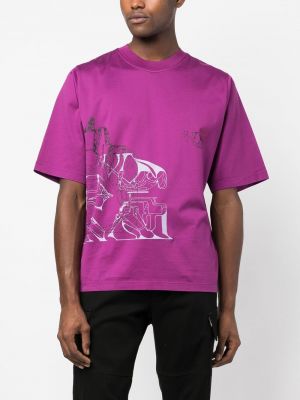T-shirt à imprimé avec manches courtes Stone Island Shadow Project violet