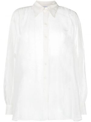 Priehľadná košeľa Alberta Ferretti biela
