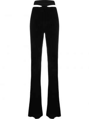Pantalon taille haute en tricot Andreādamo noir