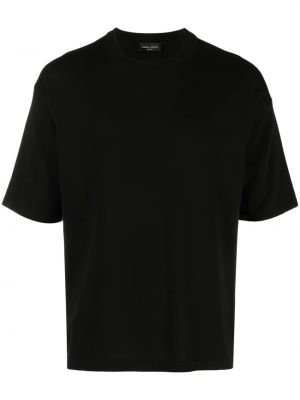 T-shirt con scollo tondo Roberto Collina nero