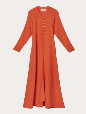 Vestido midi de algodón Xirena naranja