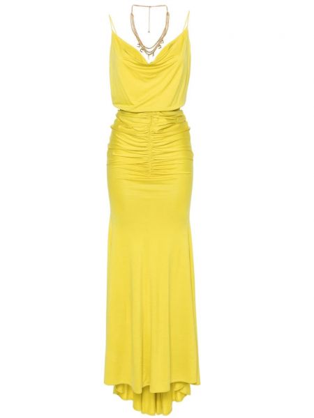 Αμάνικη κοκτέιλ φόρεμα Elisabetta Franchi κίτρινο