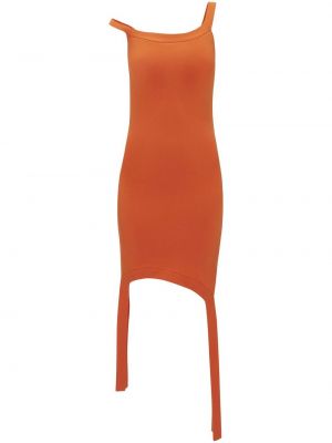 Bavlněné pletené šaty Jw Anderson - oranžová