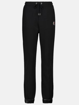 Bavlněné sportovní kalhoty Moncler - černá