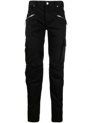 Pantalon cargo slim avec poches Balmain noir