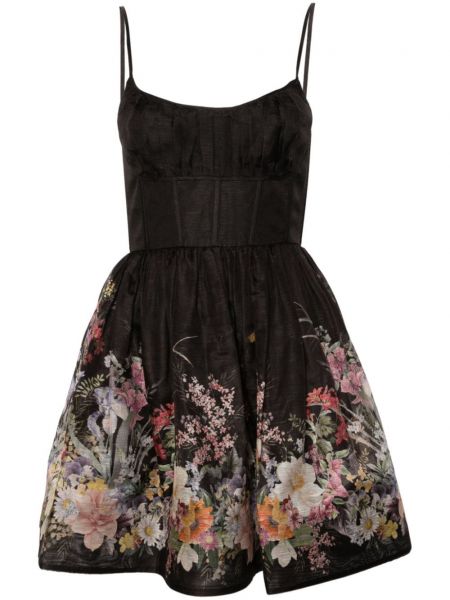 Sukienka w kwiatki z nadrukiem Zimmermann czarna