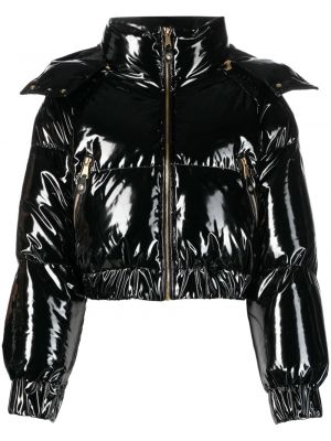 Denim jakna s kapuco Versace Jeans Couture črna