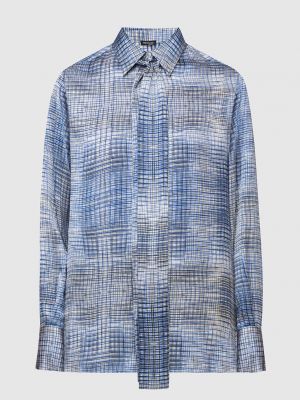 Шовкова блуза Kiton синя