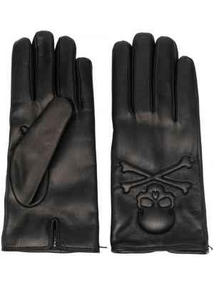 Usnjene rokavice iz kašmirja Philipp Plein črna