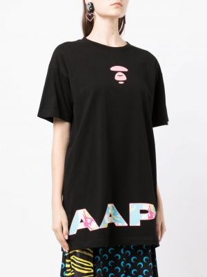 Koszulka z nadrukiem Aape By A Bathing Ape czarna