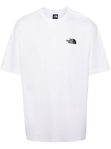 Kokvilnas t-krekls ar izšuvumiem The North Face balts