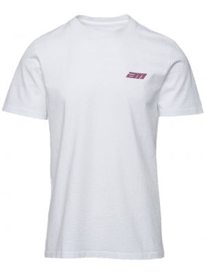 T-shirt en coton à imprimé Aztech Mountain blanc