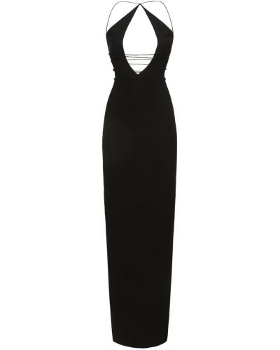 Krepové dlouhé šaty Mônot čierna