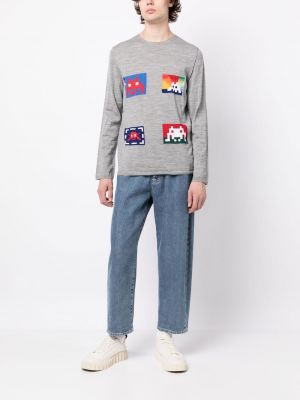 Raštuotas megztinis Comme Des Garçons Shirt pilka