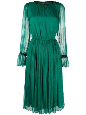 Копринена миди рокля Nissa зелено