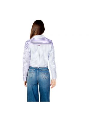 Koszula jeansowa z długim rękawem Tommy Jeans fioletowa