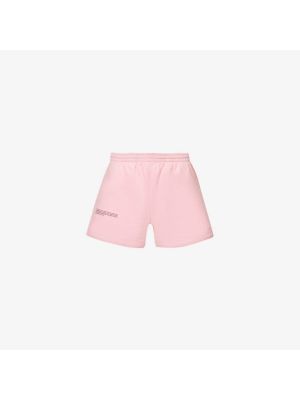 Розовые хлопковые спортивные шорты с высокой талией Pangaia