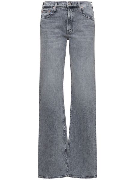 Krængede straight jeans Mother grå