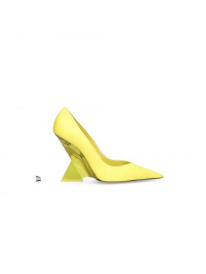 Кожени полуотворени обувки The Attico жълто