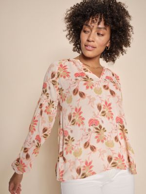 Блузка в цветочек с принтом Mos Mosh розовая