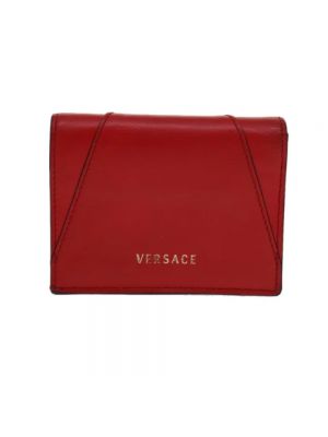 Portfel skórzany Versace Pre-owned czerwony